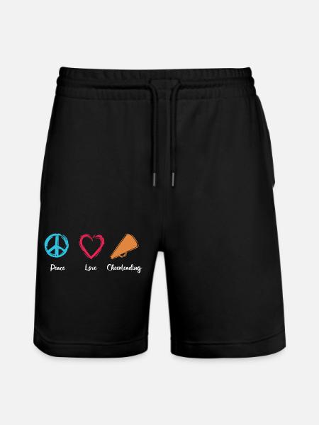 Peace Love Cheerleading - Stanley/Stella Trainer Unisex Organic Jogging Shorts - black