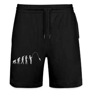 fishing evolution - Stanley/Stella Unisex Bio Joggingshorts Trainer  - Schwarz - Vorne - Nik (191cm) & Marisol (170cm)