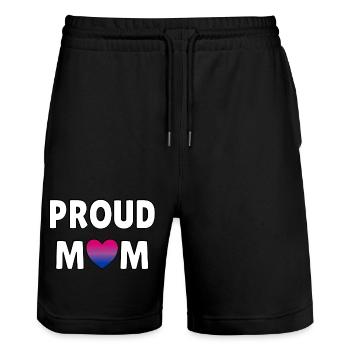 Stolze Mama Bi Flagge Herz - Stanley/Stella Unisex Bio Joggingshorts Trainer  - Schwarz - Vorne - Nik (191cm) & Marisol (170cm)