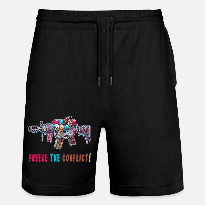 Crème glacée Conflict Freeze - Short de jogging bio TRAINER Stanley/Stella unisexe - noir