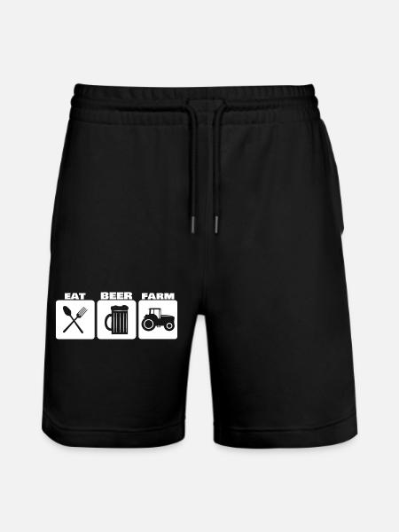 EAT, DRINK, FARM ... farmer basic needs - Stanley/Stella Trainer Unisex Organic Jogging Shorts - black