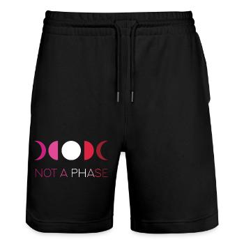 LGBTQ Pride Month - Keine Phase - Lesbisch - Stanley/Stella Unisex Bio Joggingshorts Trainer  - Schwarz - Vorne - Nik (191cm) & Marisol (170cm)