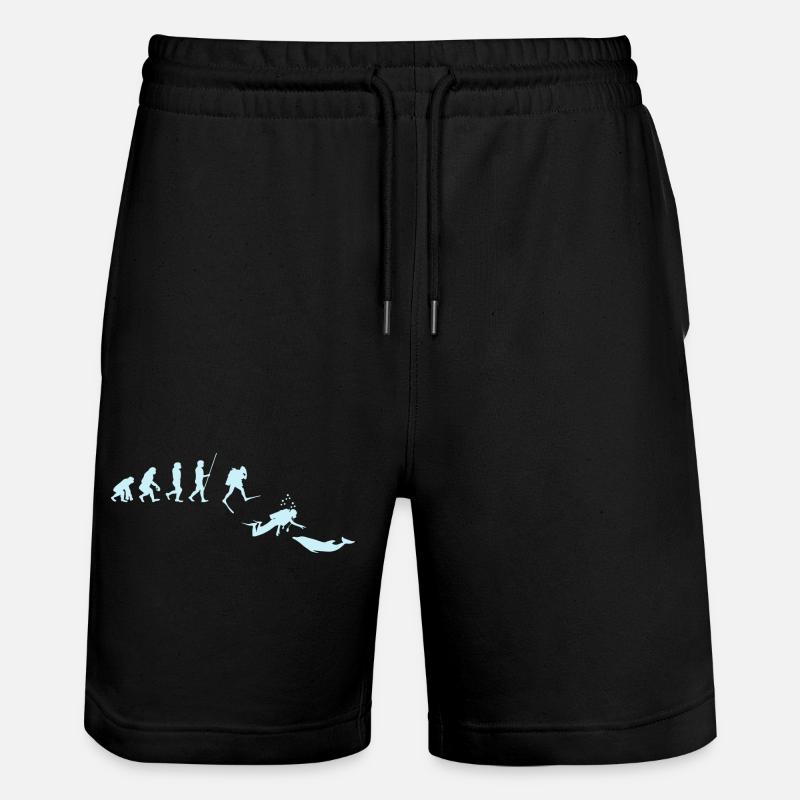 Taucher Evolution Tauchen Delphin - Stanley/Stella Unisex Bio Joggingshorts Trainer - Schwarz