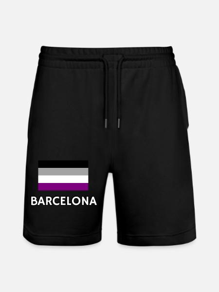 Asexuality Pride Flag Barcelona - Stanley/Stella Trainer Unisex Organic Jogging Shorts - black