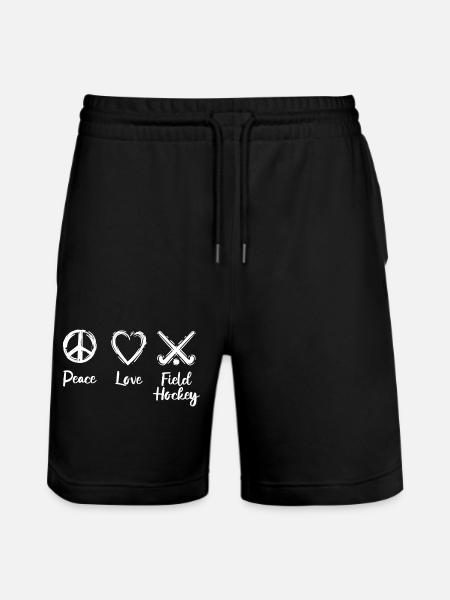 Peace Love Field Hockey - Stanley/Stella Trainer Unisex Organic Jogging Shorts - black