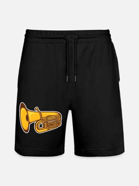 Tuba Sketch - Stanley/Stella Trainer Unisex Organic Jogging Shorts - black