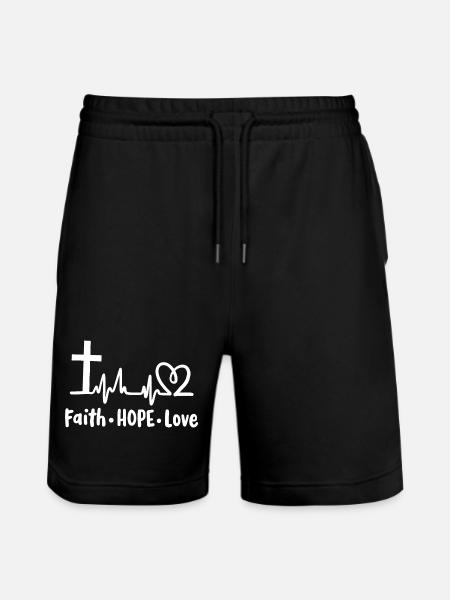 Christlich Glaube Religiös - Stanley/Stella Unisex Bio Joggingshorts Trainer - Schwarz