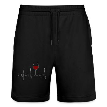 Verre rempli d’impulsions - Short de jogging bio TRAINER Stanley/Stella unisexe - noir - Devant - Nik (191cm) & Marisol (170cm)