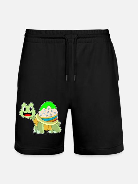 Turtle Easter Easter Egg - Stanley/Stella Trainer Unisex Organic Jogging Shorts - black