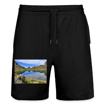Robert See - Stanley/Stella Unisex Bio Joggingshorts Trainer  - Schwarz - Vorne - Nik (191cm) & Marisol (170cm)