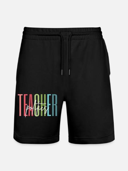 Politik Lehrerin Schule Bedanken Geschenk - Stanley/Stella Unisex Bio Joggingshorts Trainer - Schwarz