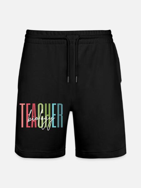 Biology Teacher School Gift - Stanley/Stella Trainer Unisex Organic Jogging Shorts - black