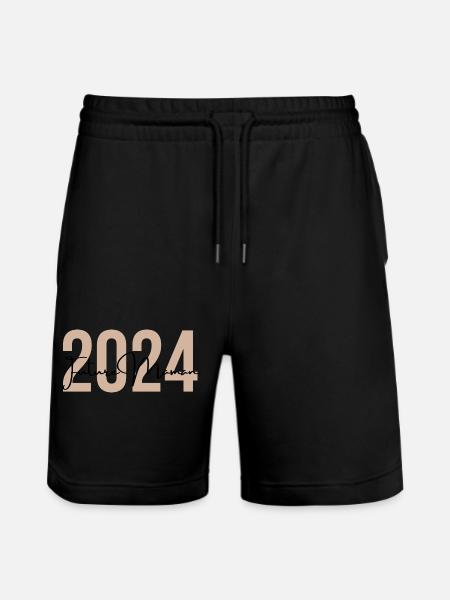Werdende Mama 2024 - Stanley/Stella Unisex Bio Joggingshorts Trainer - Schwarz