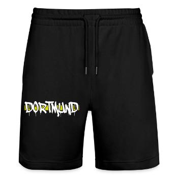 Dortmund - Stanley/Stella Unisex Bio Joggingshorts Trainer  - Schwarz - Vorne - Nik (191cm) & Marisol (170cm)