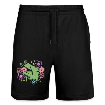 Klavierspieler Pianist - Stanley/Stella Unisex Bio Joggingshorts Trainer  - Schwarz - Vorne - Nik (191cm) & Marisol (170cm)