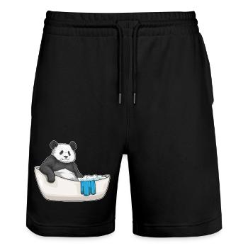 Baignoire Panda - Short de jogging bio TRAINER Stanley/Stella unisexe - noir - Devant - Nik (191cm) & Marisol (170cm)