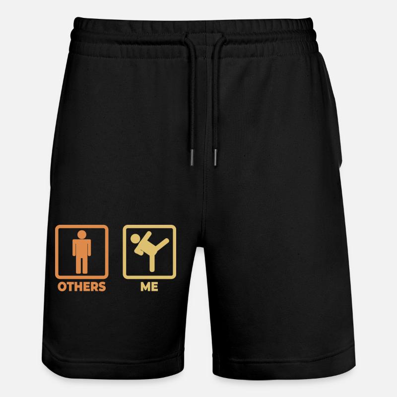 Karate Strichfiguren - Stanley/Stella Unisex Bio Joggingshorts Trainer  - Schwarz