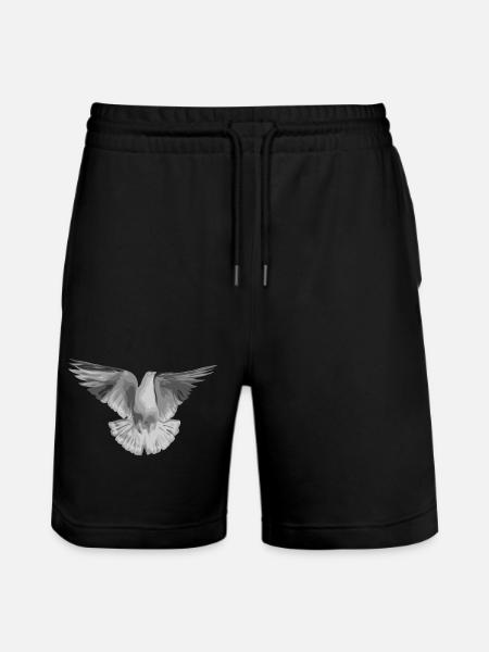 Taube hellgrau - Stanley/Stella Unisex Bio Joggingshorts Trainer - Schwarz