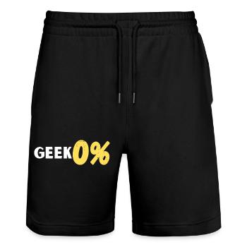Geek 0% - Short de jogging bio TRAINER Stanley/Stella unisexe - noir - Devant - Nik (191cm) & Marisol (170cm)