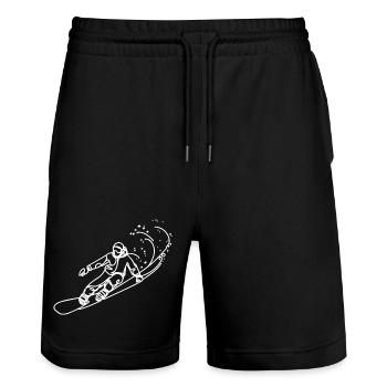 Snowboarder Skizze - Stanley/Stella Unisex Bio Joggingshorts Trainer  - Schwarz - Vorne - Nik (191cm) & Marisol (170cm)