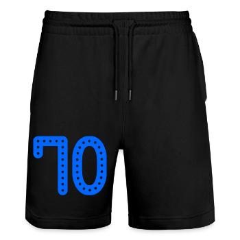 70. 70 JAHRE. 70-JÄHRIGES JUBILÄUM. 70-JÄHRIGES JUBILÄUM. - Stanley/Stella Unisex Bio Joggingshorts Trainer  - Schwarz - Vorne - Nik (191cm) & Marisol (170cm)