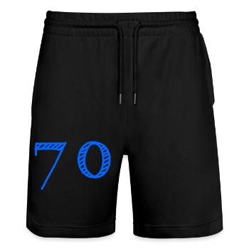 70. 70 ANS. 70e ANNIVERSAIRE. ANNIVERSAIRE 70 ANS. - Short de jogging bio TRAINER Stanley/Stella unisexe - noir - Devant - Nik (191cm) & Marisol (170cm)
