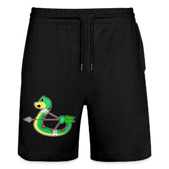 Snake Archer Bow - Stanley/Stella Trainer Unisex Organic Jogging Shorts - black - Front - Nik (191cm) & Marisol (170cm)