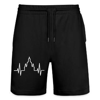 Herzschlag Dresden Frauenkirche Puls Stadt Liebe - Stanley/Stella Trainer Unisex Organic Jogging Shorts - black - Front - Nik (191cm) & Marisol (170cm)