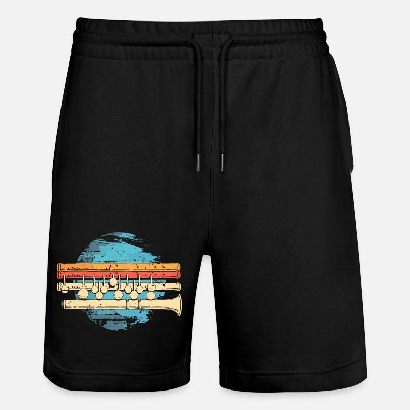 Flöte Grafik - Stanley/Stella Unisex Bio Joggingshorts Trainer  - Schwarz