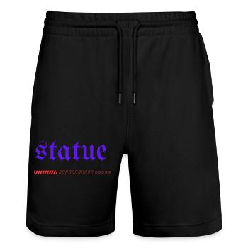 MHT Creative – Joyful Streetwear Vibe - Stanley/Stella Trainer Unisex Organic Jogging Shorts - black - Front - Nik (191cm) & Marisol (170cm)