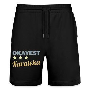 Okayest Karateka - Stanley/Stella Unisex Bio Joggingshorts Trainer  - Schwarz - Vorne - Nik (191cm) & Marisol (170cm)