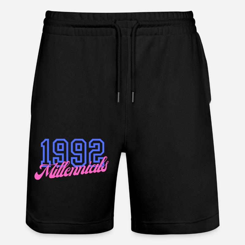 Retro 1992 Millennial Numerisches Design - Stanley/Stella Unisex Bio Joggingshorts Trainer  - Schwarz
