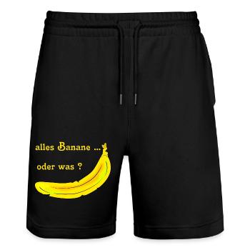 Banane - Short de jogging bio TRAINER Stanley/Stella unisexe - noir - Devant - Nik (191cm) & Marisol (170cm)