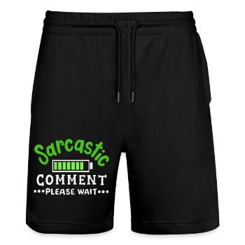 sarkastisch lustig Sarkasmus - Stanley/Stella Unisex Bio Joggingshorts Trainer  - Schwarz - Vorne - Nik (191cm) & Marisol (170cm)