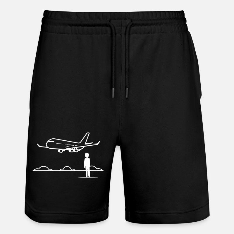 Plane Spotter - Stanley/Stella Unisex Bio Joggingshorts Trainer  - Schwarz