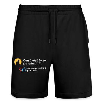 Camping Camper - Stanley/Stella Unisex Bio Joggingshorts Trainer  - Schwarz - Vorne - Nik (191cm) & Marisol (170cm)