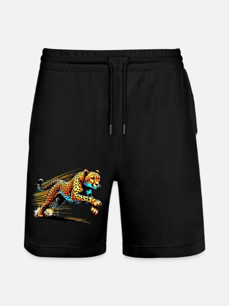 Cheetah - Stanley/Stella Trainer Unisex Organic Jogging Shorts - black