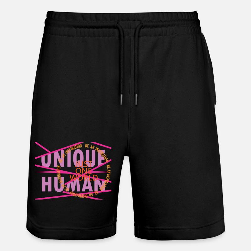 Personne unique – Juste un monde. - Short de jogging bio TRAINER Stanley/Stella unisexe - noir