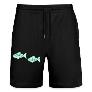 poissons2 - Short de jogging bio TRAINER Stanley/Stella unisexe - noir - Devant - Nik (191cm) & Marisol (170cm)