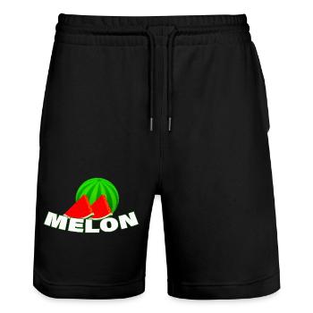 MELON - Stanley/Stella Unisex Bio Joggingshorts Trainer  - Schwarz - Vorne - Nik (191cm) & Marisol (170cm)