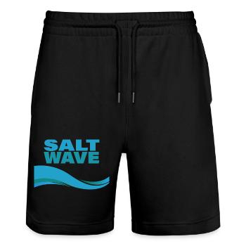 SALT WAVE - Stanley/Stella Unisex Bio Joggingshorts Trainer  - Schwarz - Vorne - Nik (191cm) & Marisol (170cm)