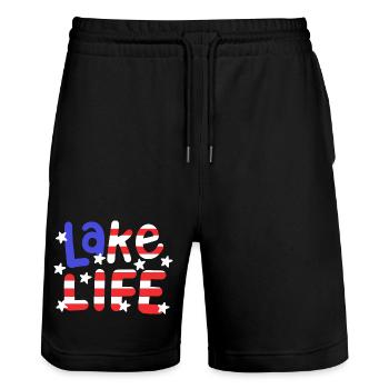 See Natur Seeliebhaber - Stanley/Stella Unisex Bio Joggingshorts Trainer  - Schwarz - Vorne - Nik (191cm) & Marisol (170cm)