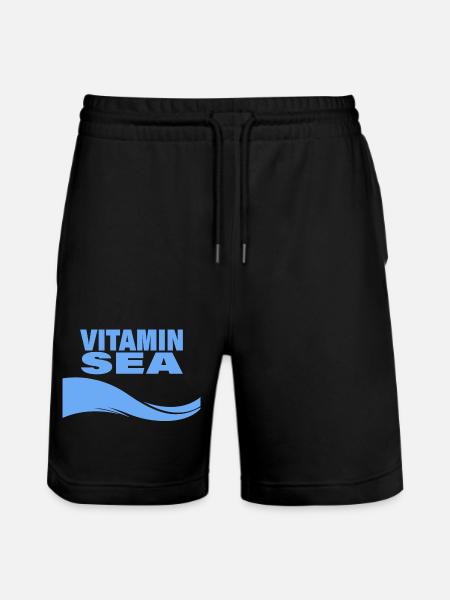 VITAMIN SEA - Stanley/Stella Trainer Unisex Organic Jogging Shorts - black