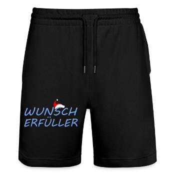 WUNSCHERFÜLLER - Stanley/Stella Unisex Bio Joggingshorts Trainer  - Schwarz - Vorne - Nik (191cm) & Marisol (170cm)