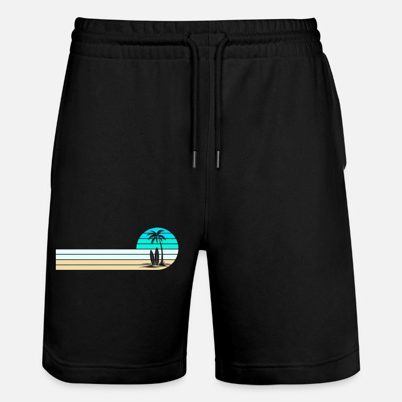 Skyline des Strandes - Stanley/Stella Unisex Bio Joggingshorts Trainer  - Schwarz