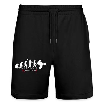 Revolution - Evolution Man Fun Twist 10 - Stanley/Stella Unisex Bio Joggingshorts Trainer  - Schwarz - Vorne - Nik (191cm) & Marisol (170cm)