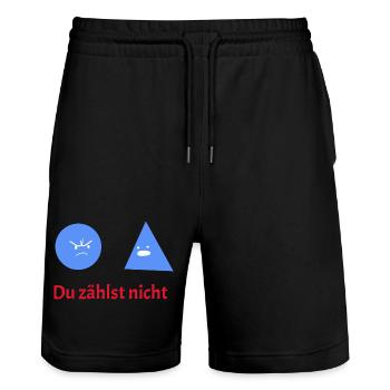 You Don't Count: Geometry Humor - Stanley/Stella Trainer Unisex Organic Jogging Shorts - black - Front - Nik (191cm) & Marisol (170cm)