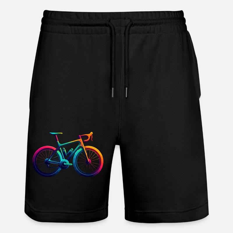 Lebendiger Regenbogen Radfahren Illustration - Stanley/Stella Unisex Bio Joggingshorts Trainer  - Schwarz