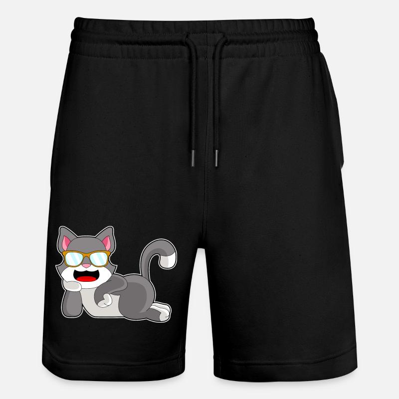 Katze Sonnenbrille - Stanley/Stella Unisex Bio Joggingshorts Trainer  - Schwarz