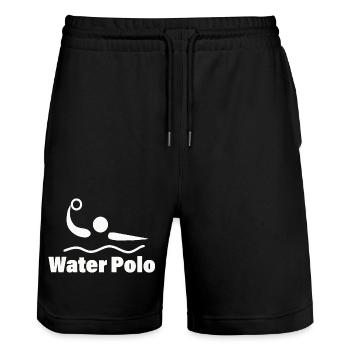 Water Polo - Stanley/Stella Trainer Unisex Organic Jogging Shorts - black - Front - Nik (191cm) & Marisol (170cm)